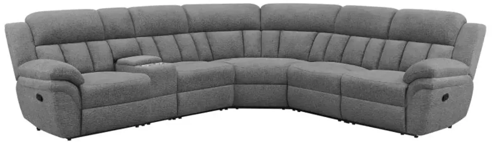 Bahrain 6-piece Upholstered Motion Sectional Charcoal