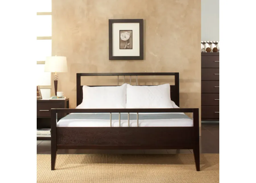 Nevis Queen Size Platform Bed in Espresso