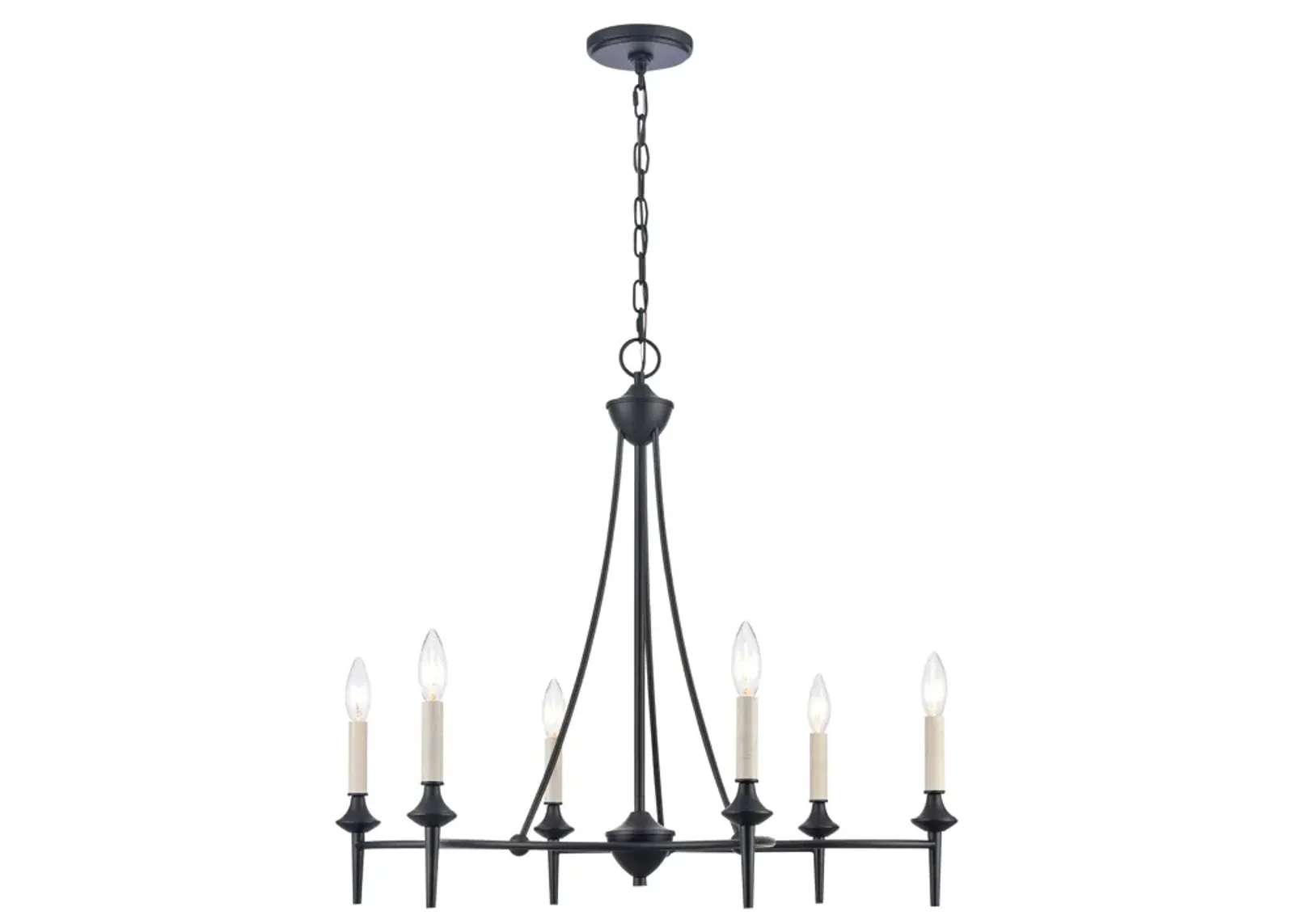 Solomon 28'' Wide 6-Light Chandelier - Matte Black