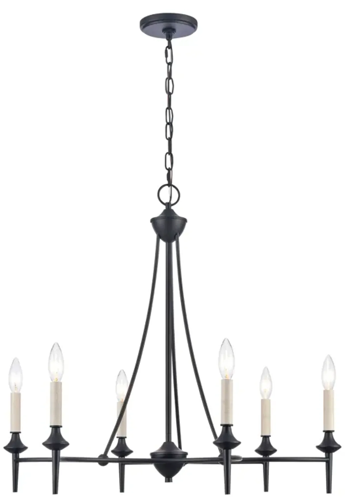 Solomon 28'' Wide 6-Light Chandelier - Matte Black