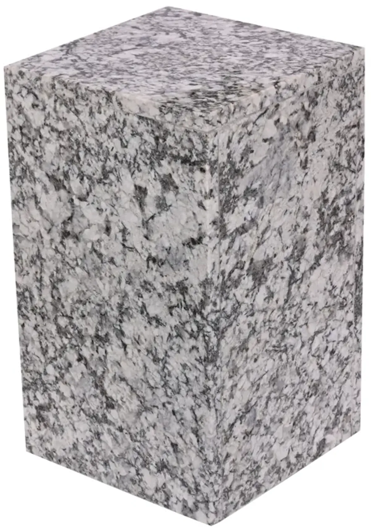 20x12" Marble Pedestal Accent Table, White/black