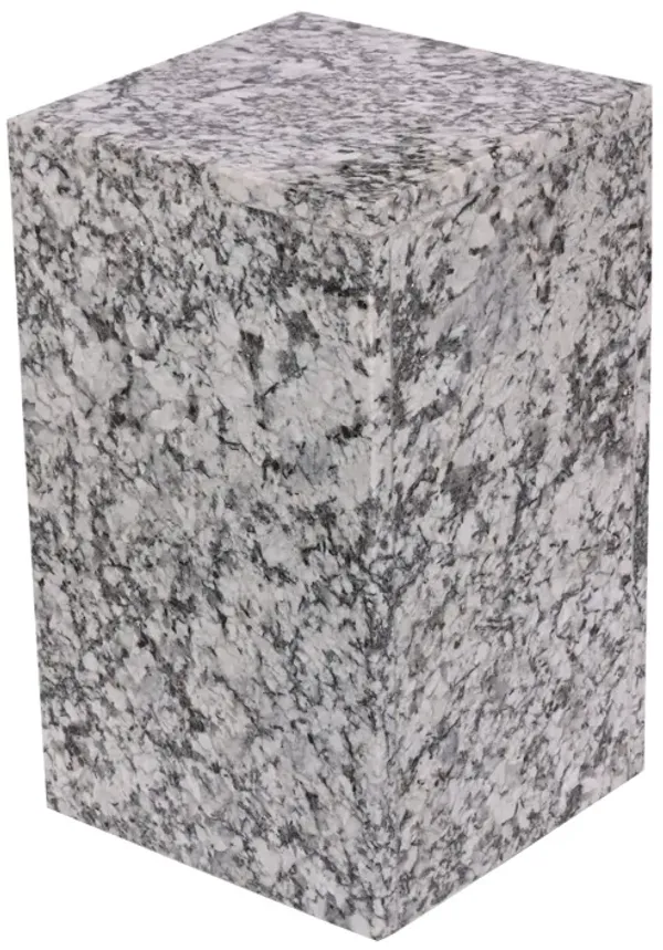 20x12" Marble Pedestal Accent Table, White/black