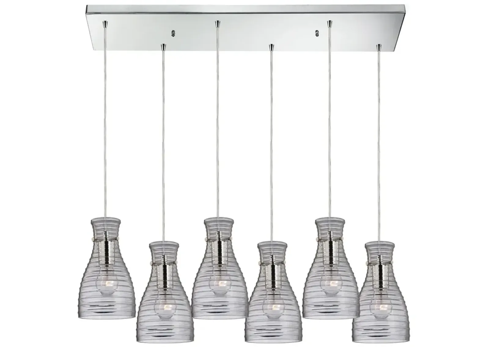 Strata 9" Wide 6-Light Mini Pendant - Polished Chrome