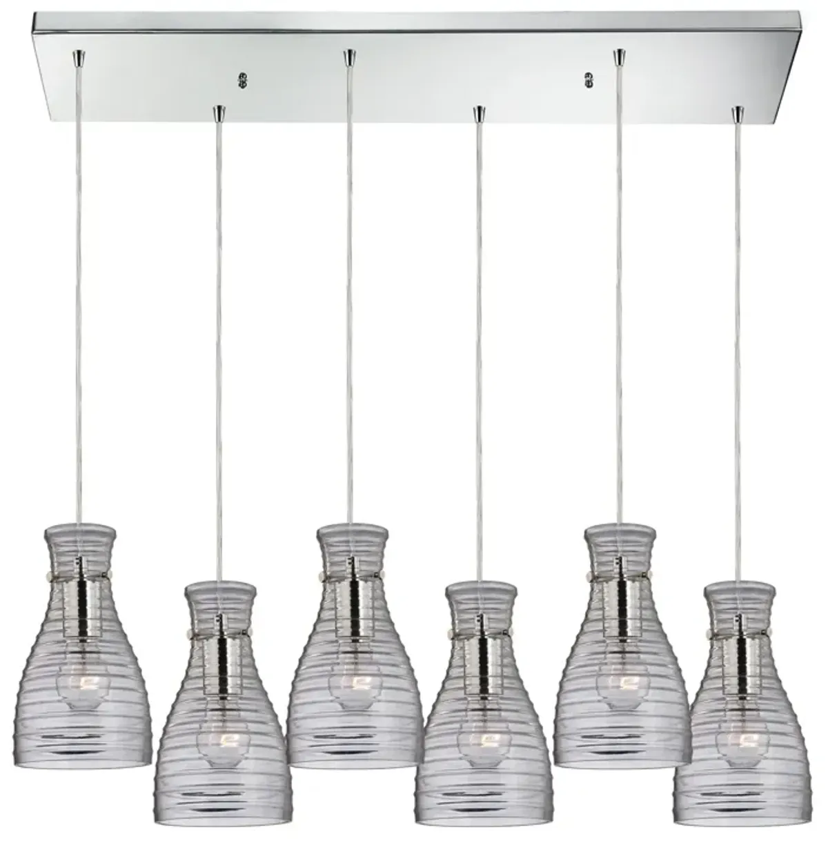 Strata 9" Wide 6-Light Mini Pendant - Polished Chrome