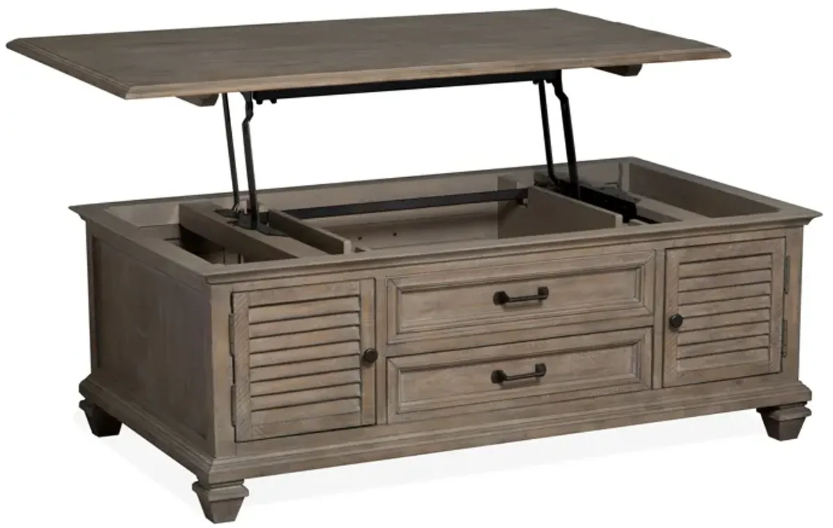 Lancaster Lift Top Storage Cocktail Table w/Casters