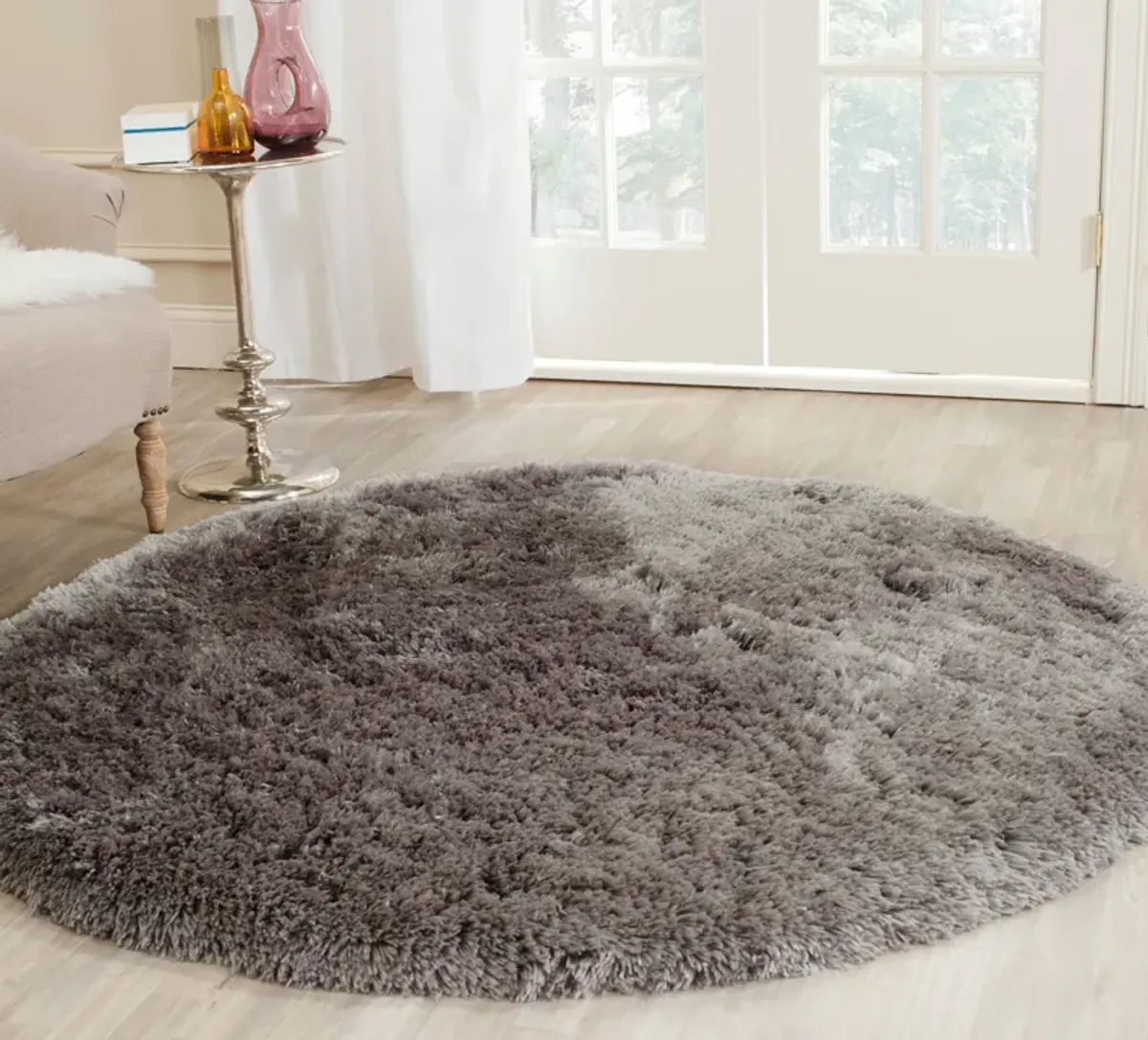 ARCTIC SHAG Grey 8' X 8' Round Round Rug