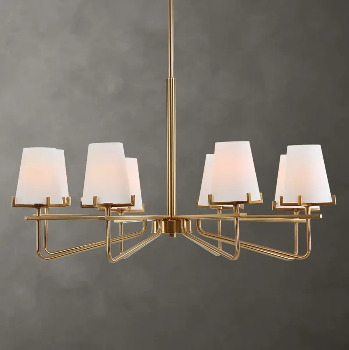 Lassen 8 Light Brass Chandelier