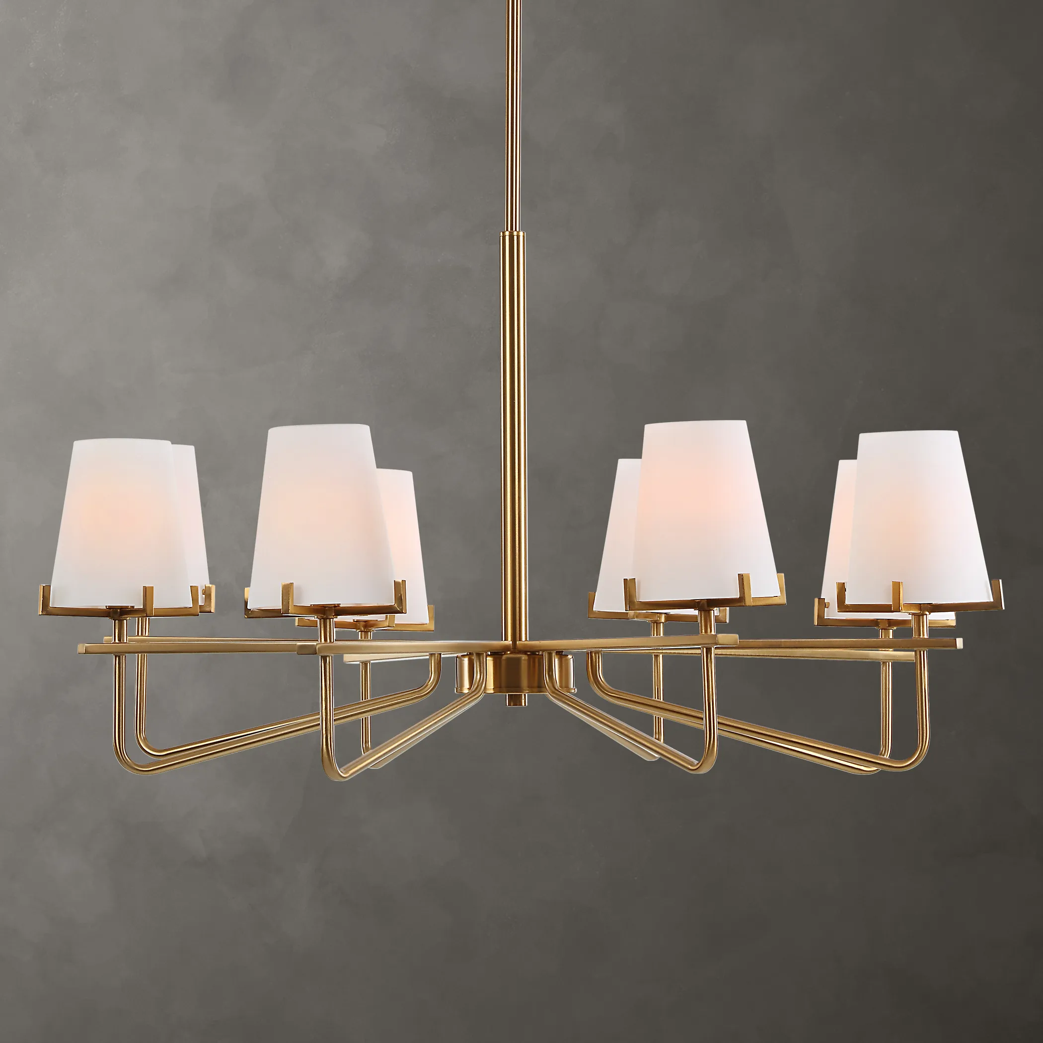 Lassen 8 Light Brass Chandelier