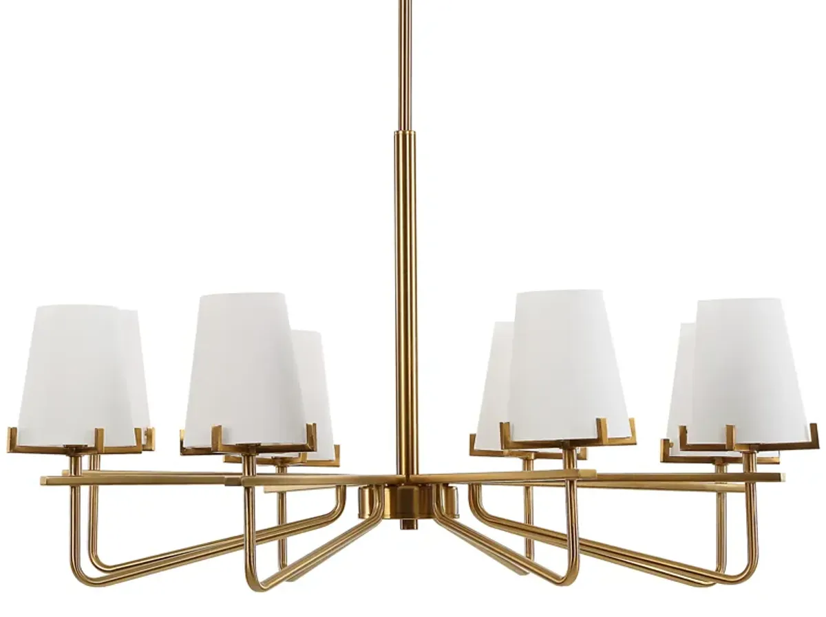 Lassen 8 Light Brass Chandelier