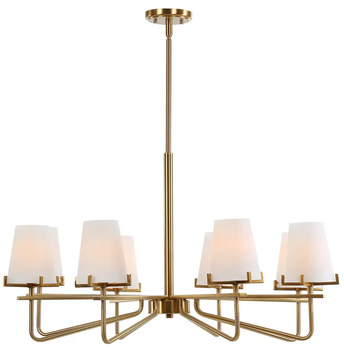 Lassen 8 Light Brass Chandelier