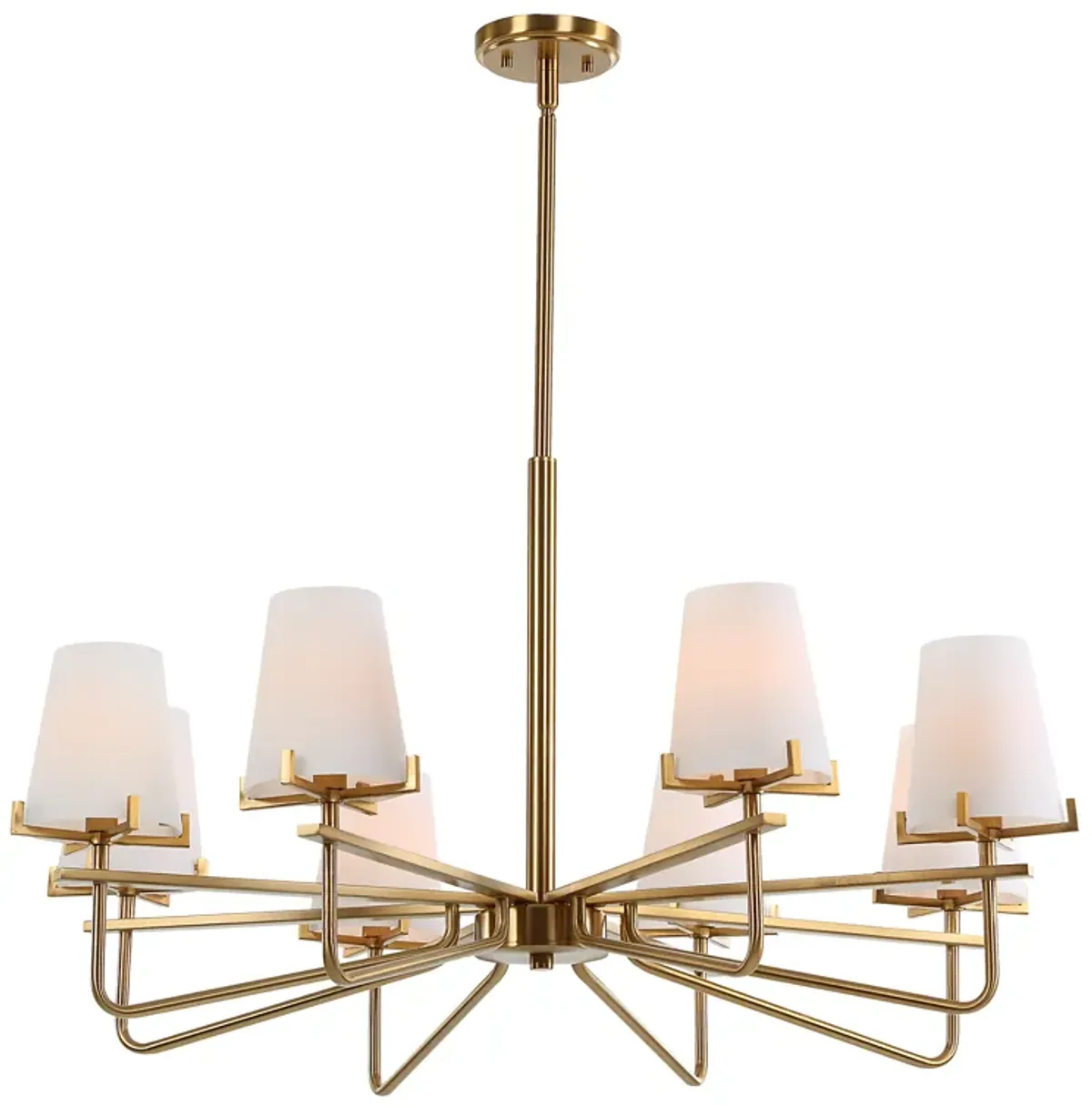 Lassen 8 Light Brass Chandelier