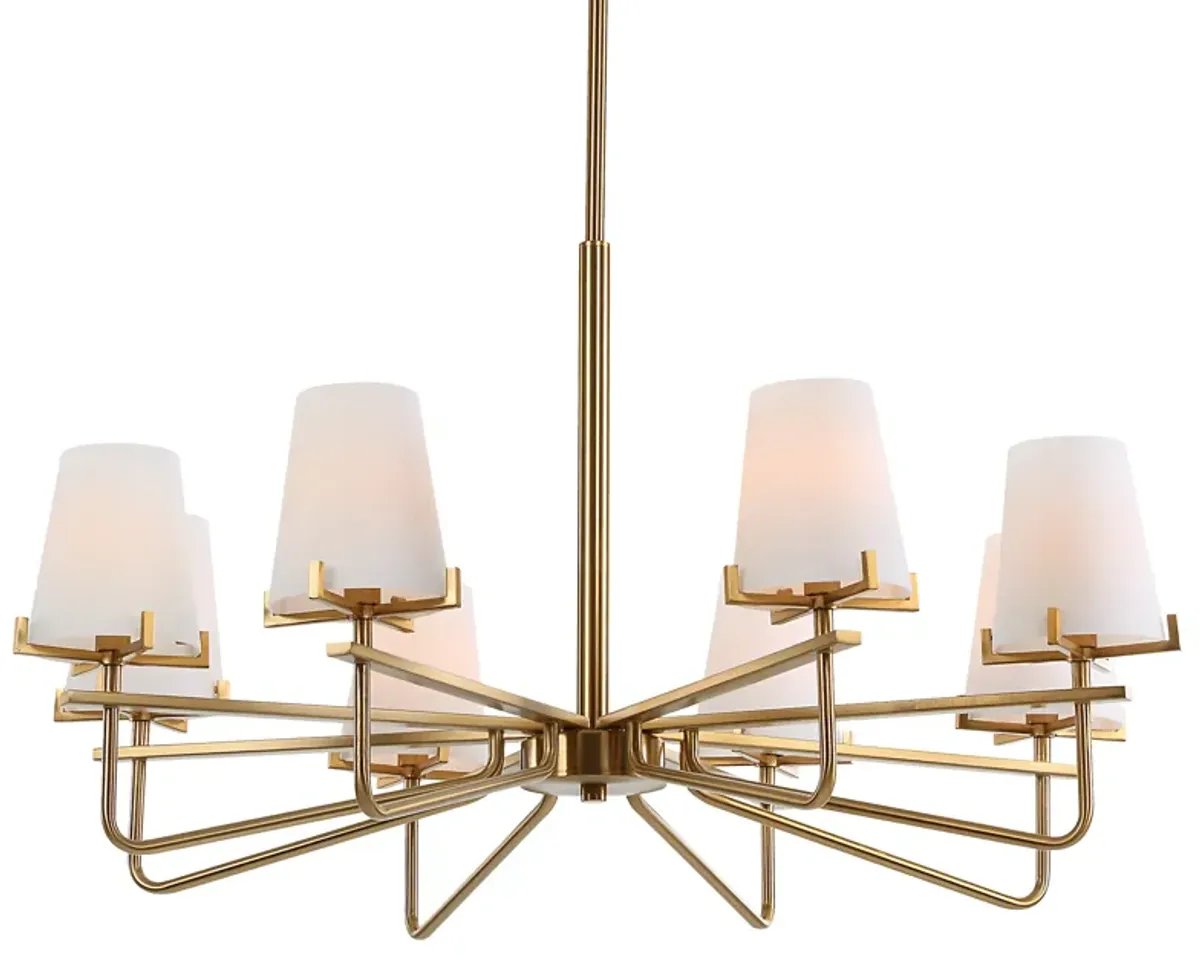 Lassen 8 Light Brass Chandelier