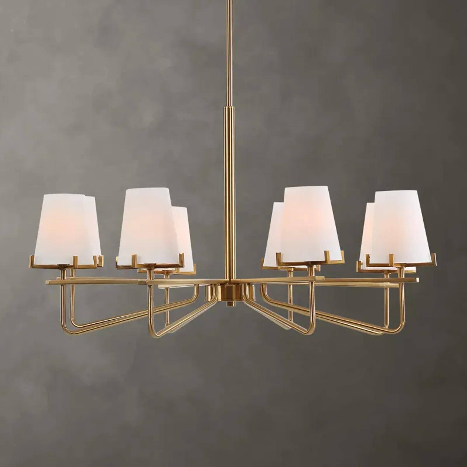 Lassen 8 Light Brass Chandelier