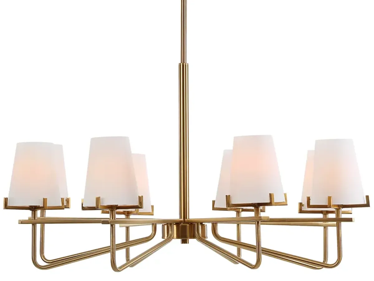 Lassen 8 Light Brass Chandelier