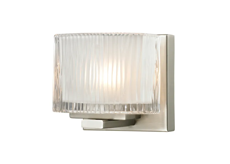 Chiseled Glass 5" Wide 1-Light Vanity Light - Brushed Nickel