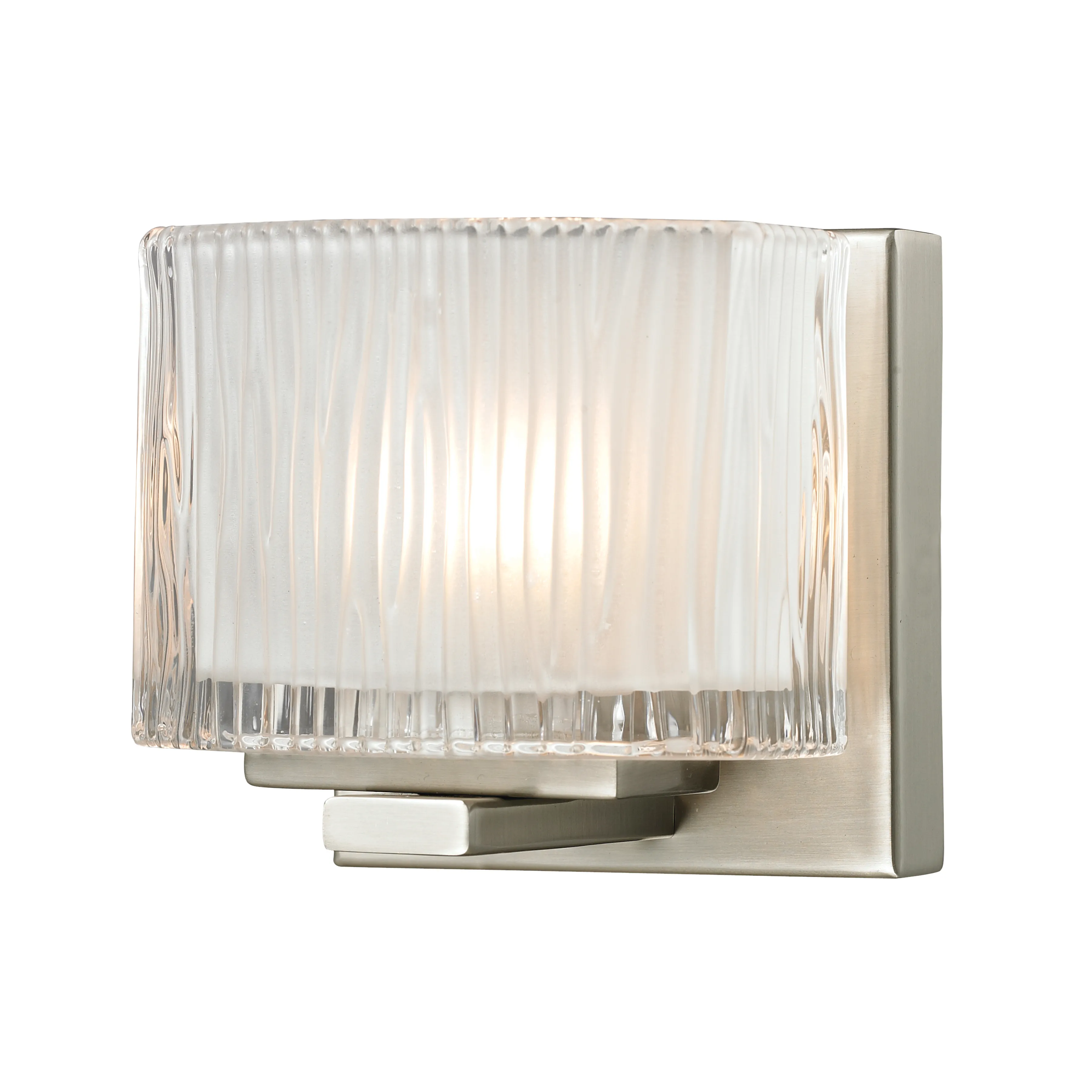 Chiseled Glass 5" Wide 1-Light Vanity Light - Brushed Nickel