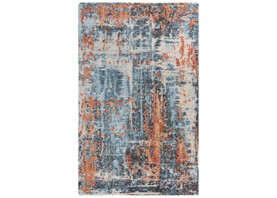 Premier Blue Abstract NZ Wool/Tencel Blend 10' x 13' Rectangle Rug