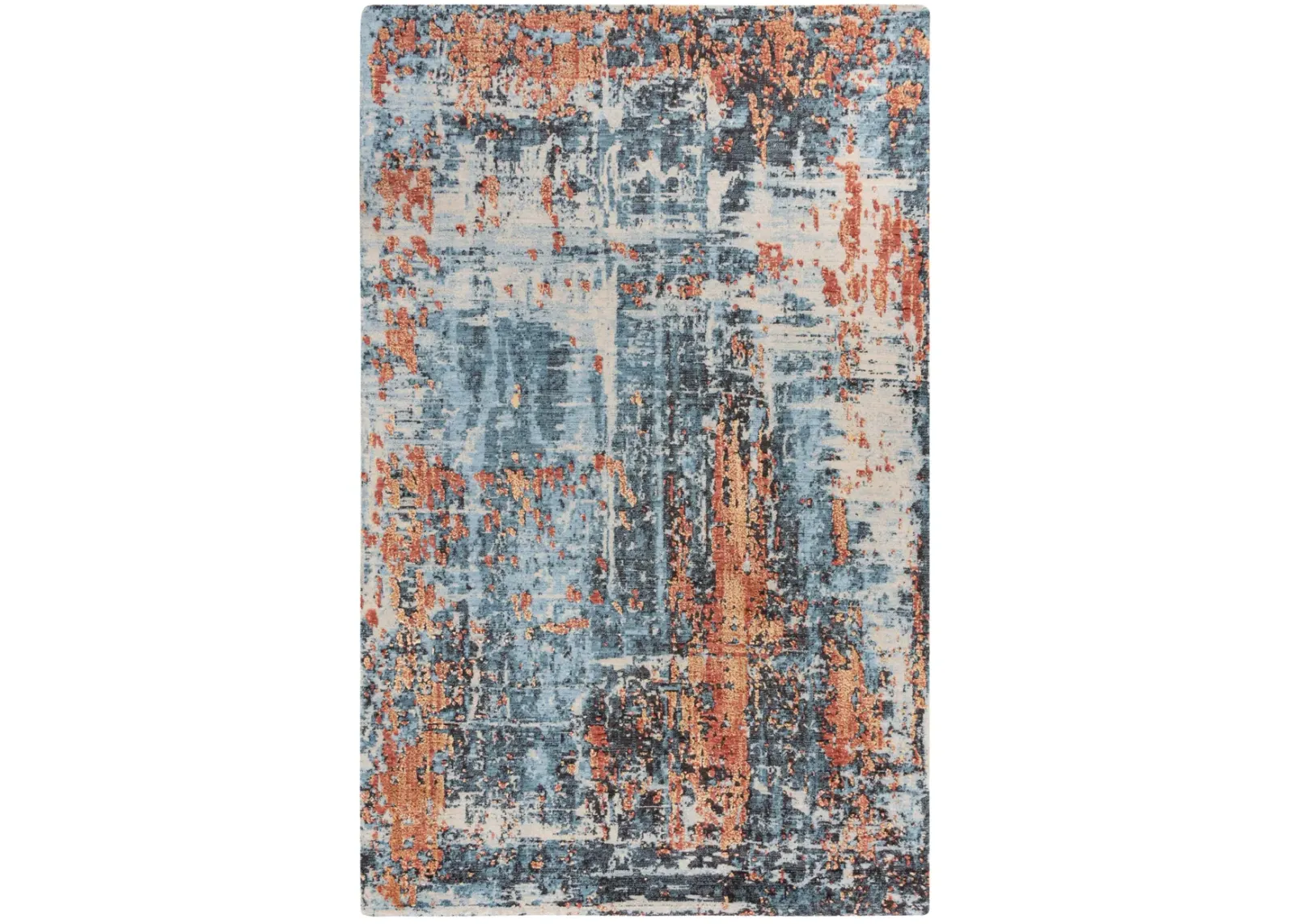 Premier Blue Abstract NZ Wool/Tencel Blend 10' x 13' Rectangle Rug