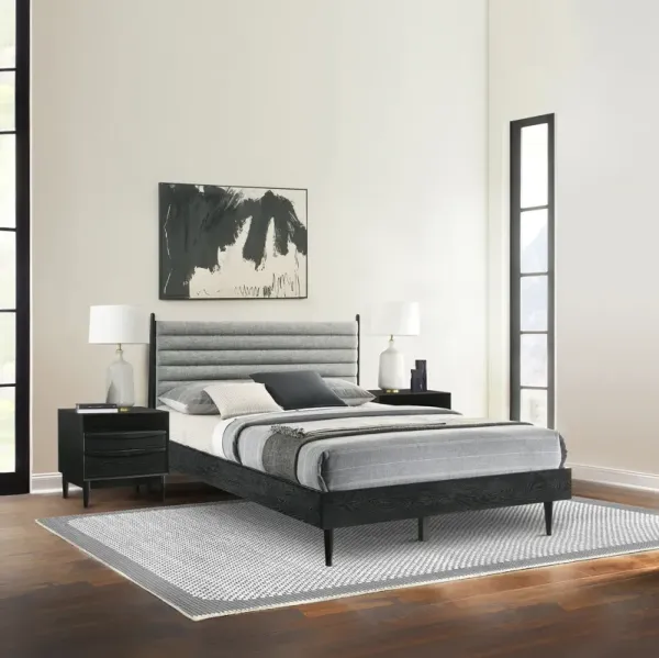 Artemio Queen 3 Piece Wood Bedroom Set in Black Finish
