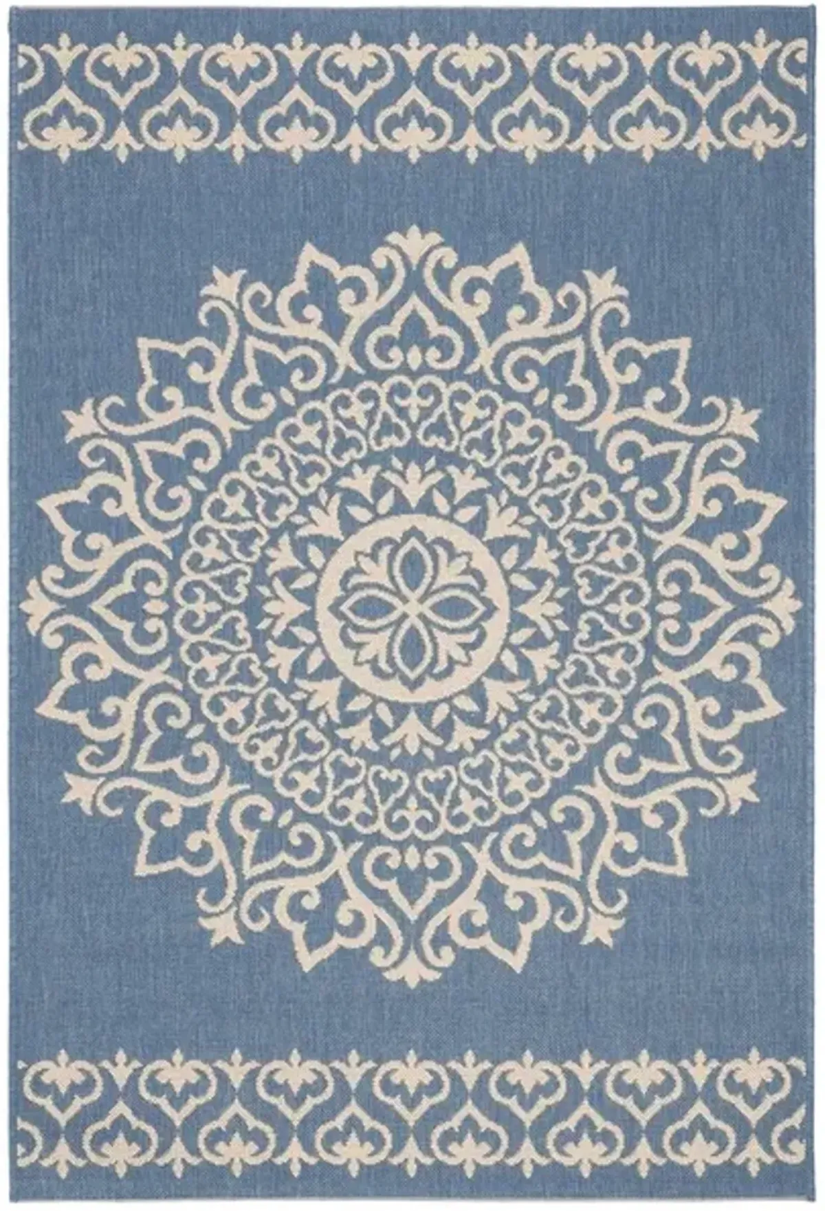 Safavieh BEACH HOUSE Collection BHS183N-3 Cream / Blue 3' X 5'