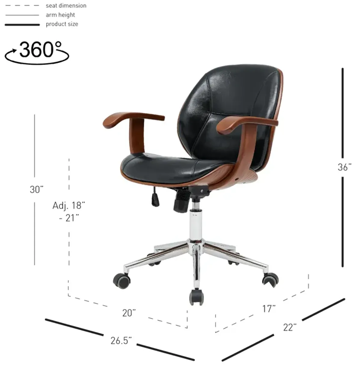 Samuel Office Chair with Armrest