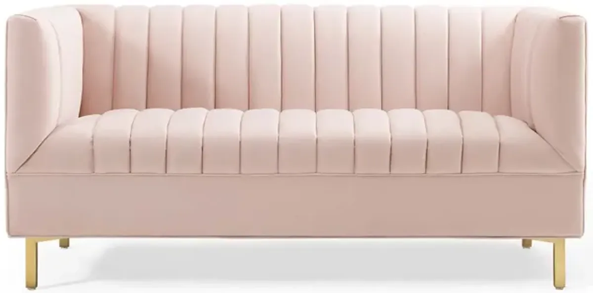 Shift Channel Tufted Performance Velvet Loveseat