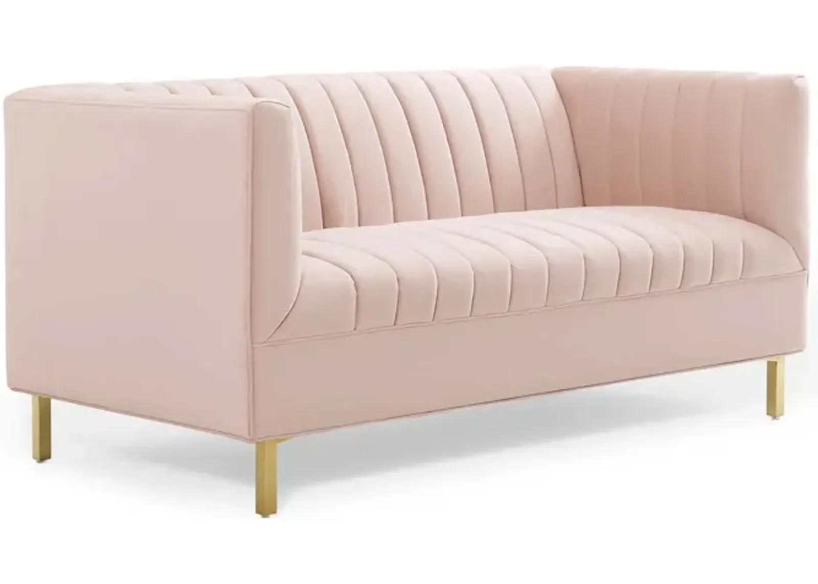 Shift Channel Tufted Performance Velvet Loveseat