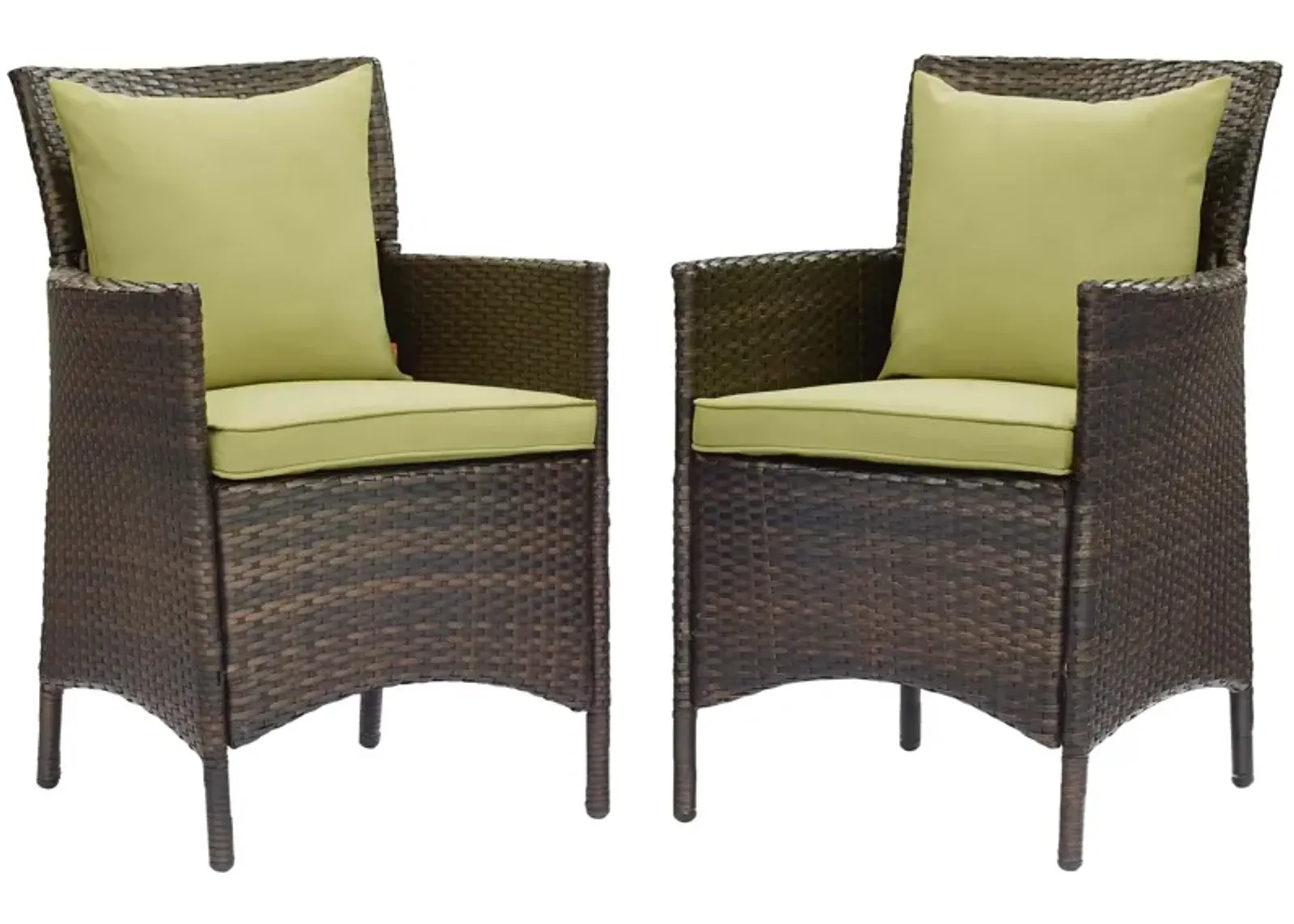 Conduit Outdoor Patio Wicker Rattan Dining Armchair Set of 2