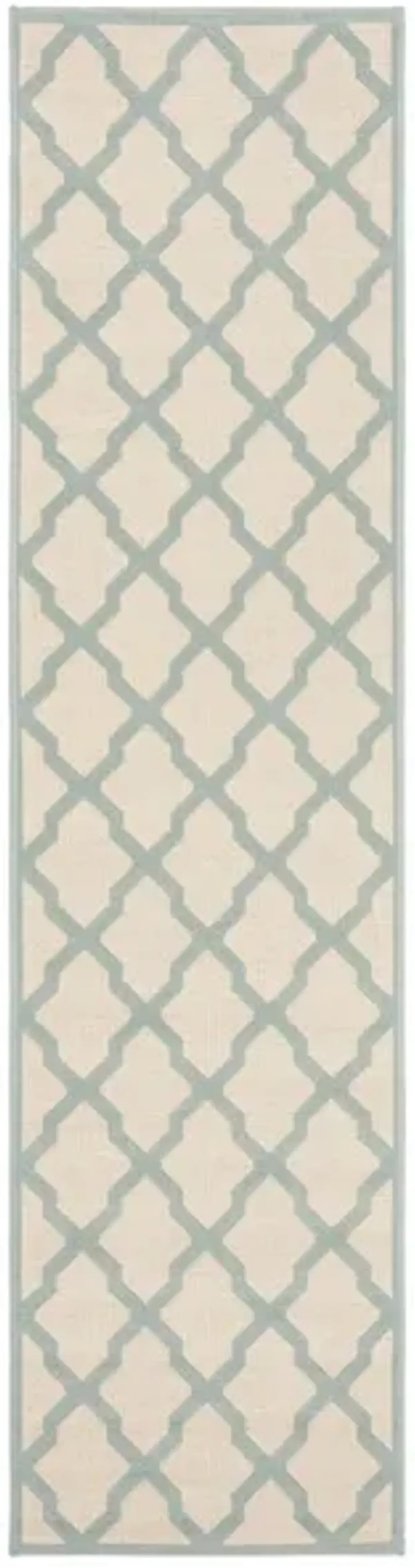 LINDEN 122 Collection LND122L-28 Cream / Aqua 2'-2" X 8'