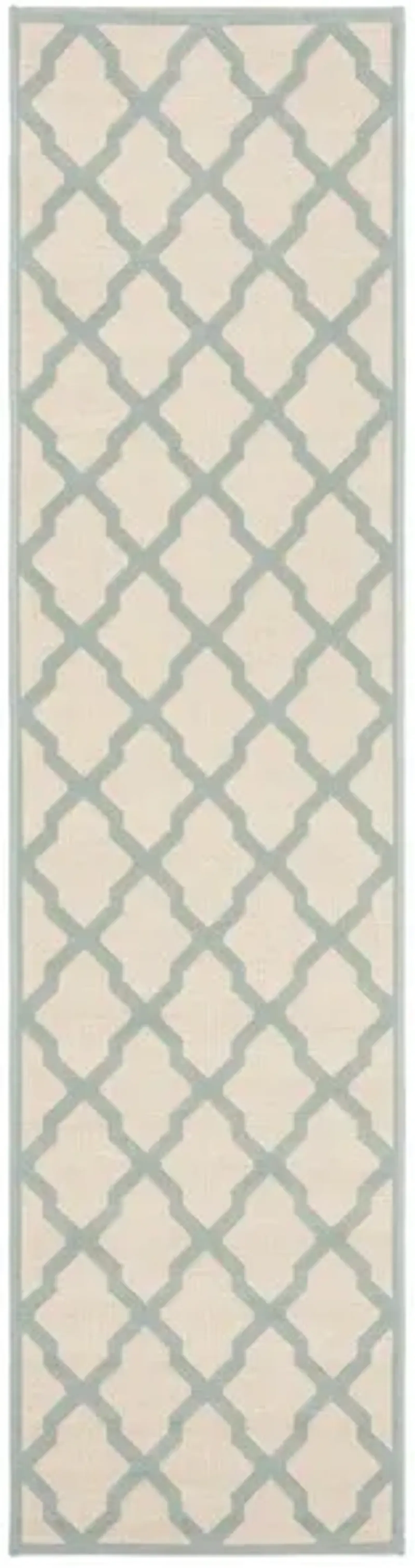 LINDEN 122 Collection LND122L-28 Cream / Aqua 2'-2" X 8'