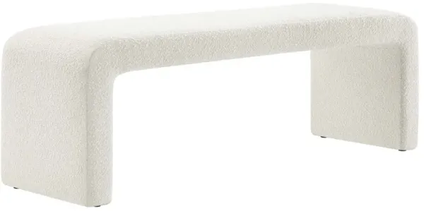 Simba Boucle Fabric Waterfall Long Bench by Modway