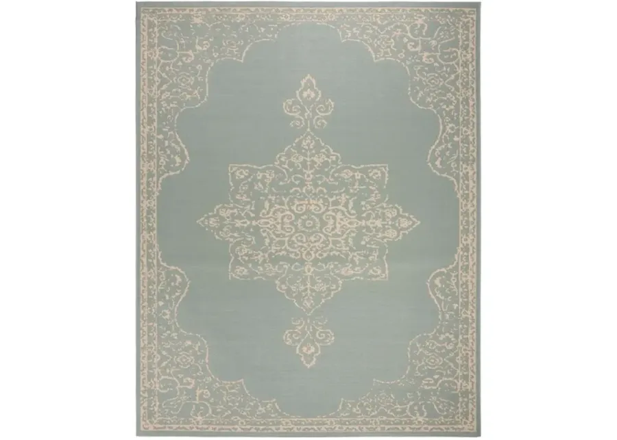 LINDEN 180 Collection LND180L-8 Cream / Aqua 8' X 10'