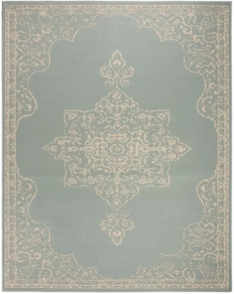 LINDEN 180 Collection LND180L-8 Cream / Aqua 8' X 10'