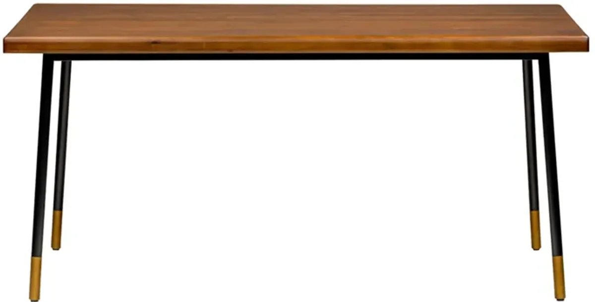 Miriam 71" Dining Table in Brown with Black Legs