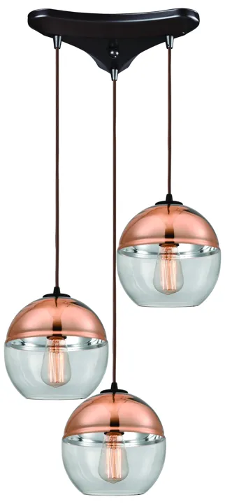 Revelo 17" Wide 3-Light Multi Pendant - Oil Rubbed Bronze