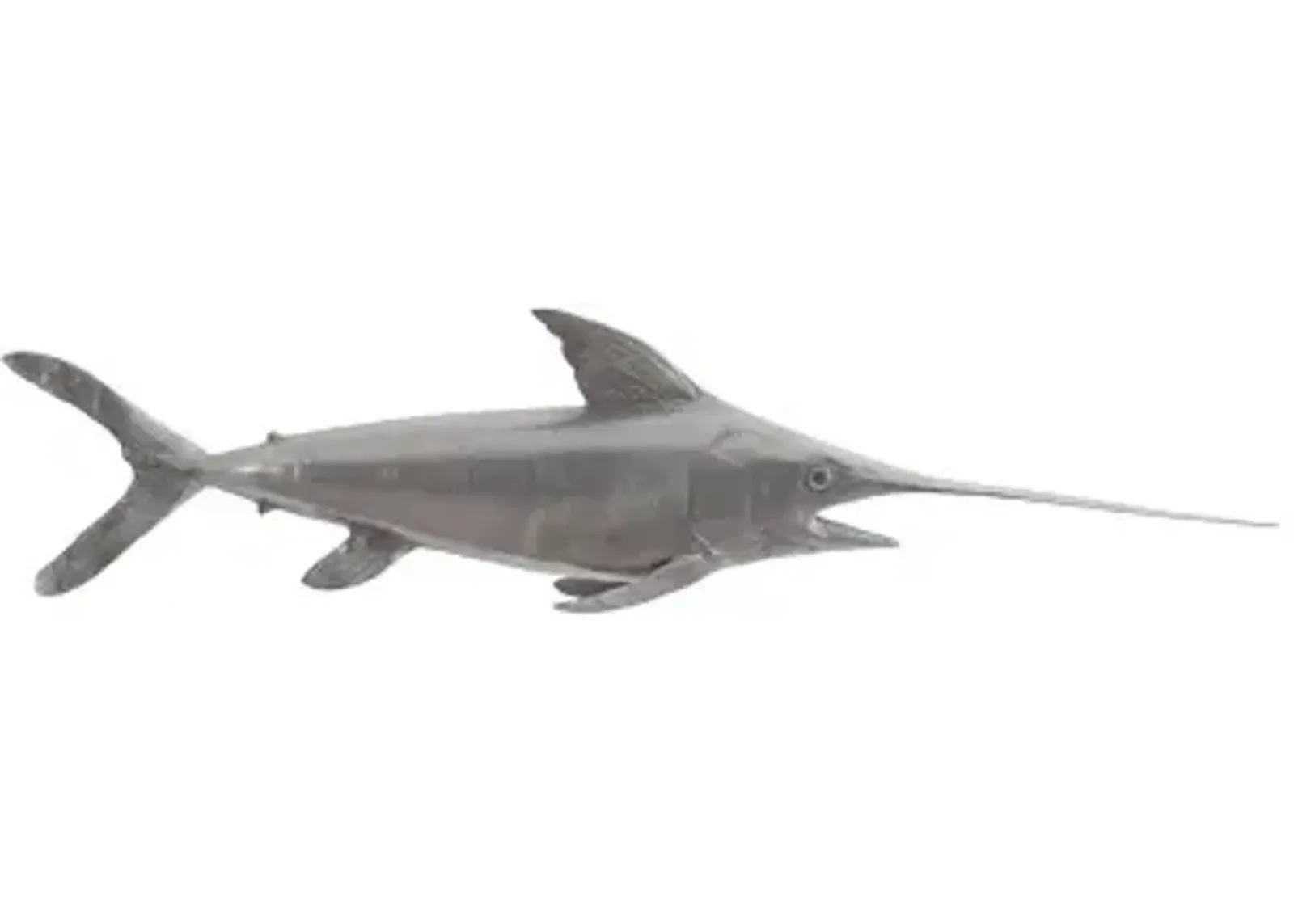 swordfish fish wall sculpture, resin, polished aluminum finish