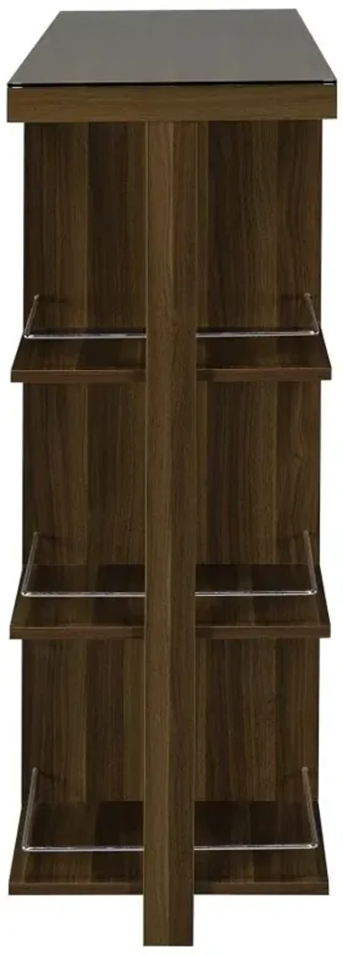 Evelio Bar Unit with Wine Bottle Storage Walnut