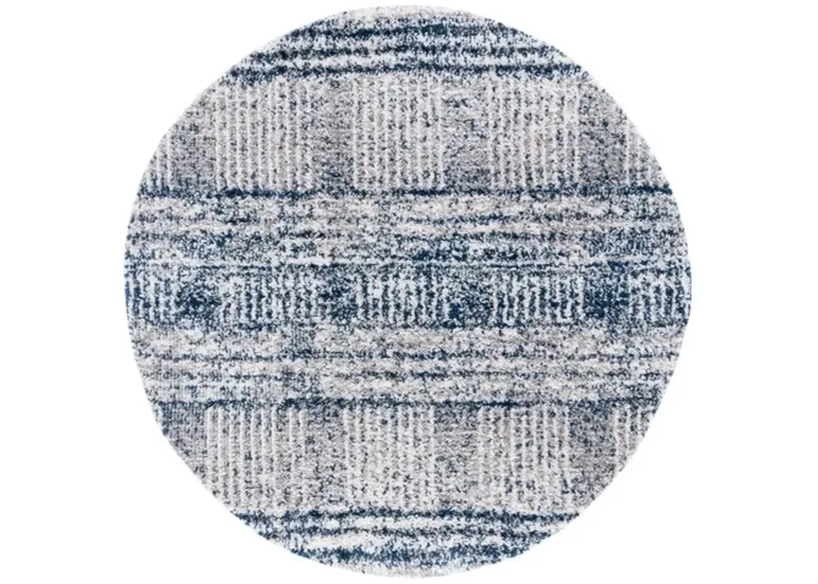 JERICHO SHAG 100 Blue 3' X 3' Round Round Rug