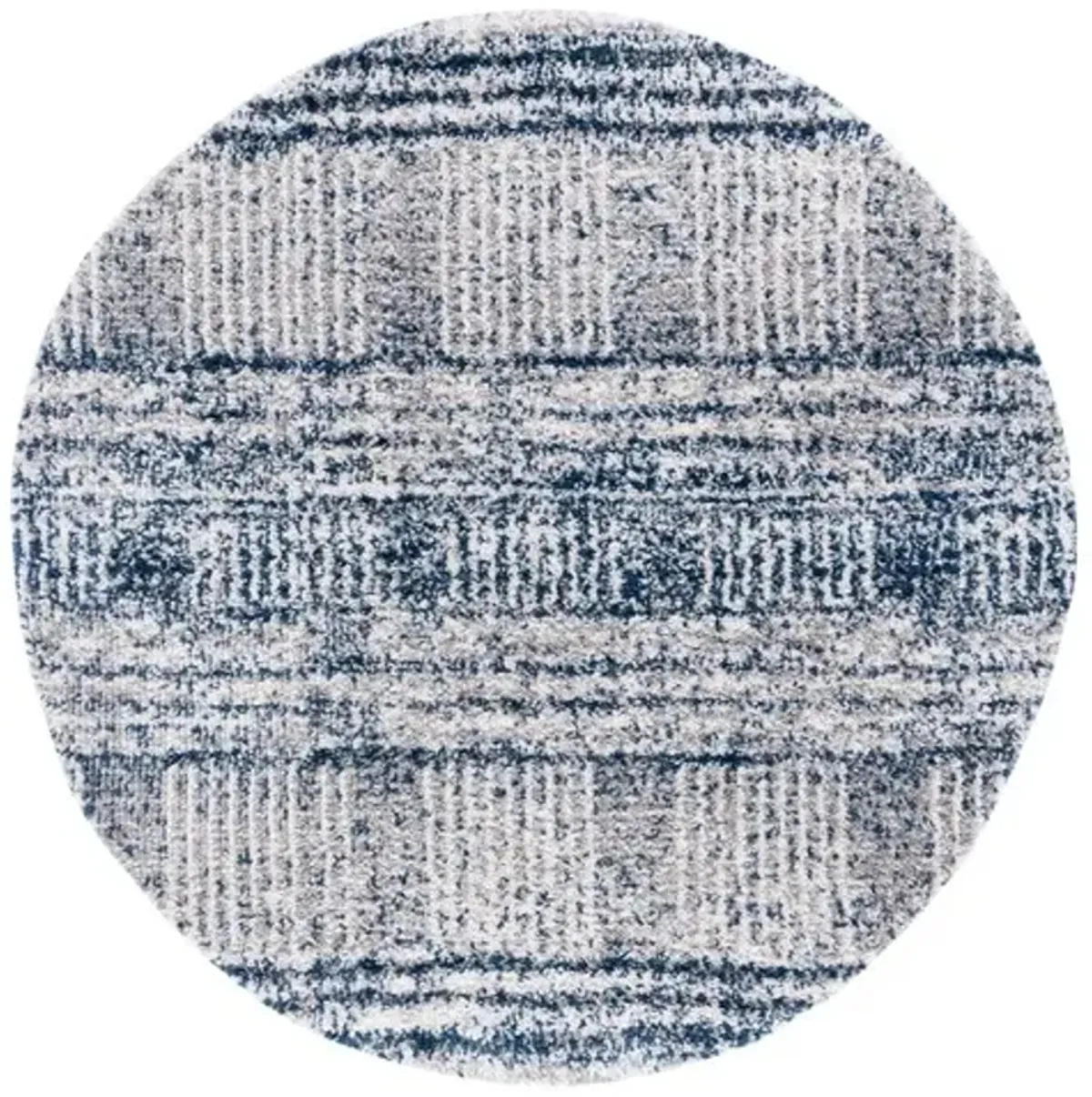 JERICHO SHAG 100 Blue 3' X 3' Round Round Rug