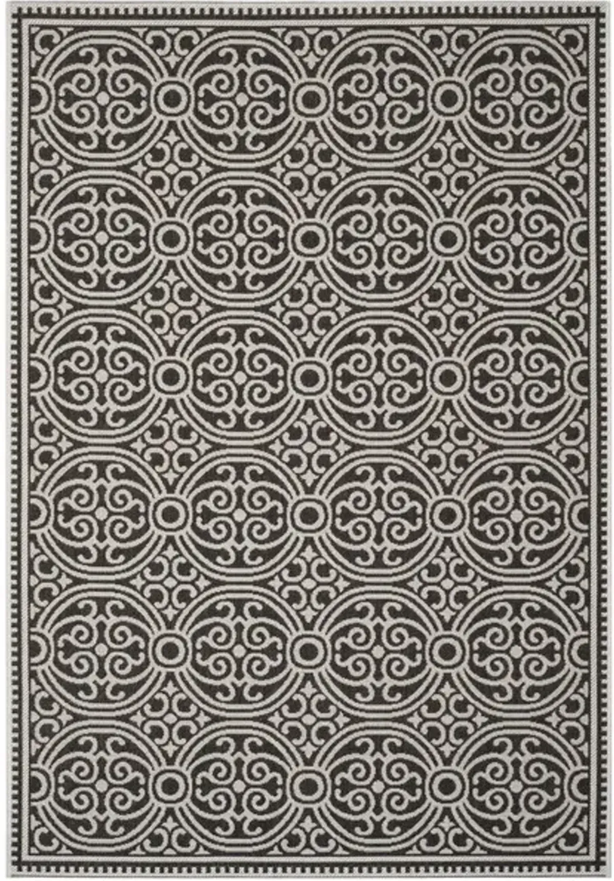 LINDEN 134 Collection LND134A-5 Light Grey / Charcoal 5'-3" X 7'-6"