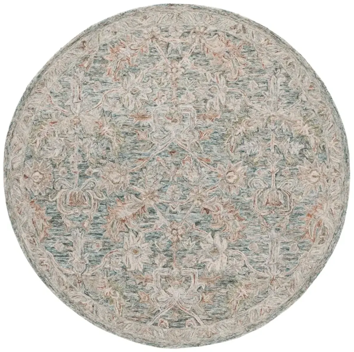 METRO 752 TEAL  6' x 6' Round Round Rug