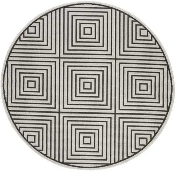 LINDEN 123 Collection LND123A-6R Light Grey / Charcoal 6'-7" X 6'-7" Round