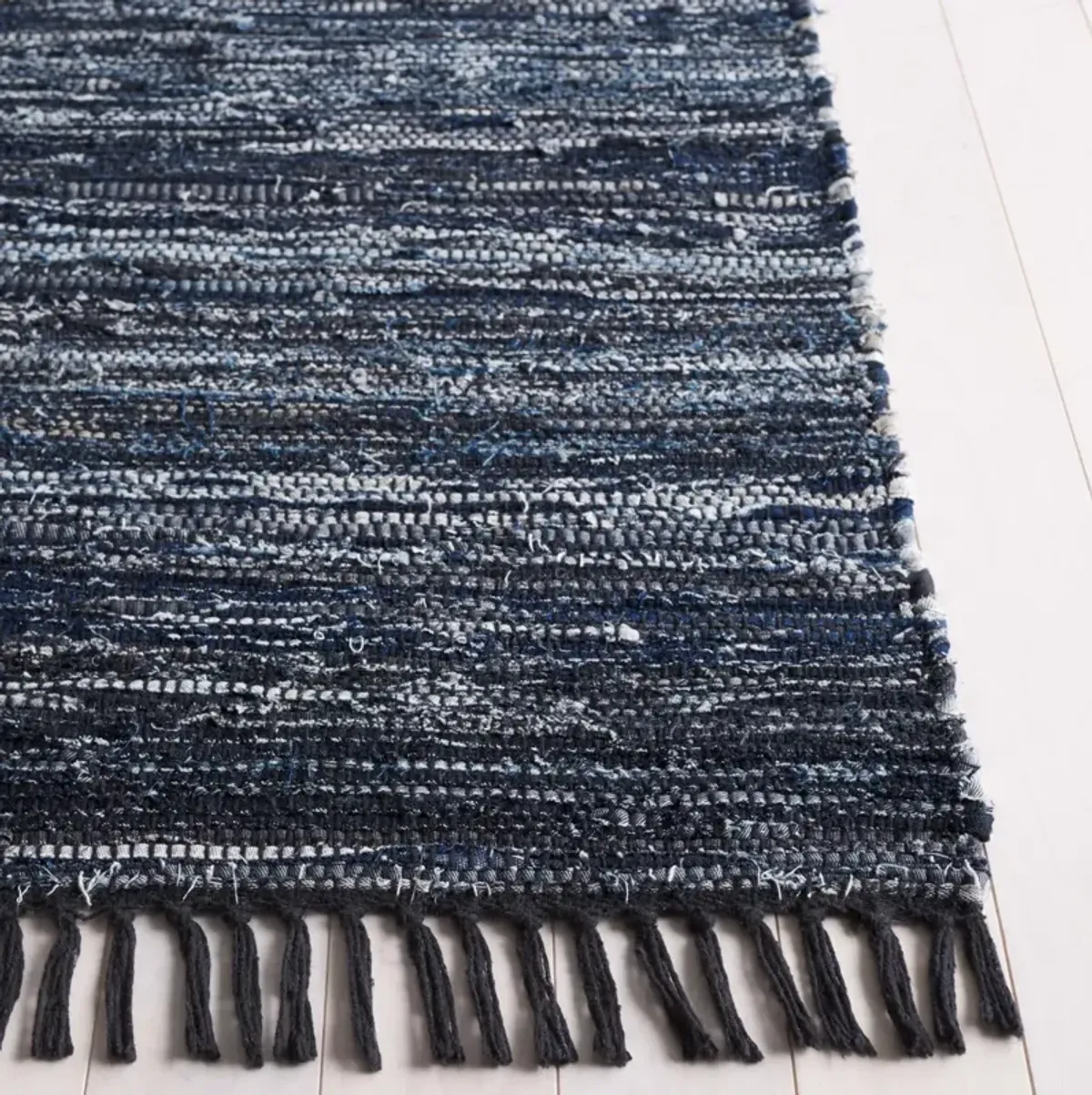 RAG RUG 301 NAVY  8' x 10' Large Rectangle Rug