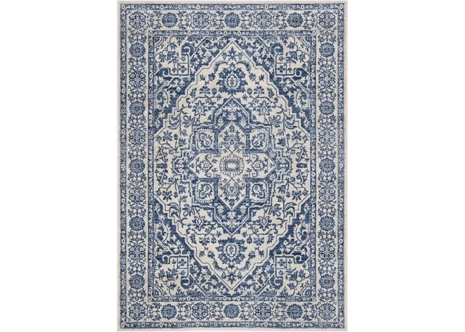 Brentwood 832 Navy / Light Grey 6' X 9' Medium Rectangle Powerloomed Rug