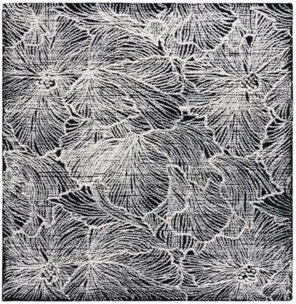 EBONY 101 Black  6' X 6' Square Square Rug