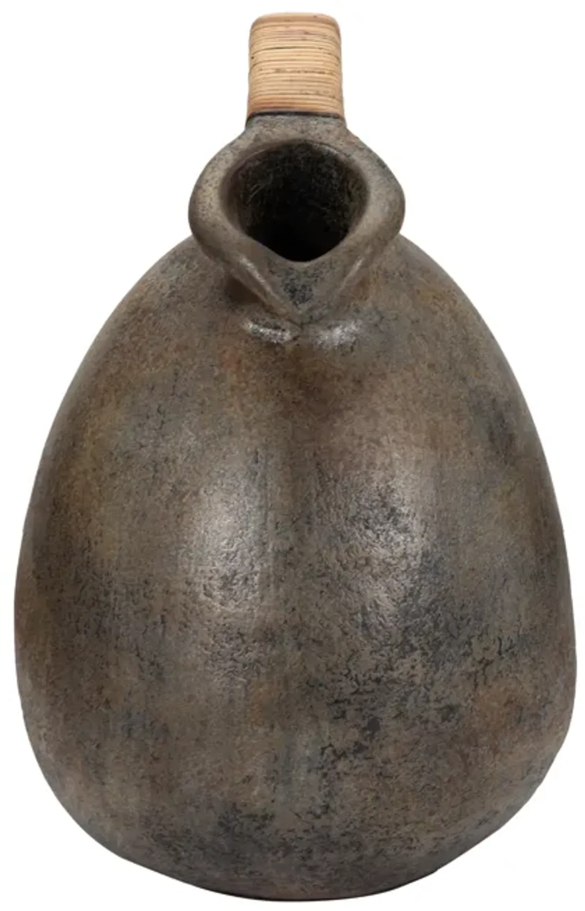 Terracotta, 16" Rustic Jug W/ Woven Handle, Multi