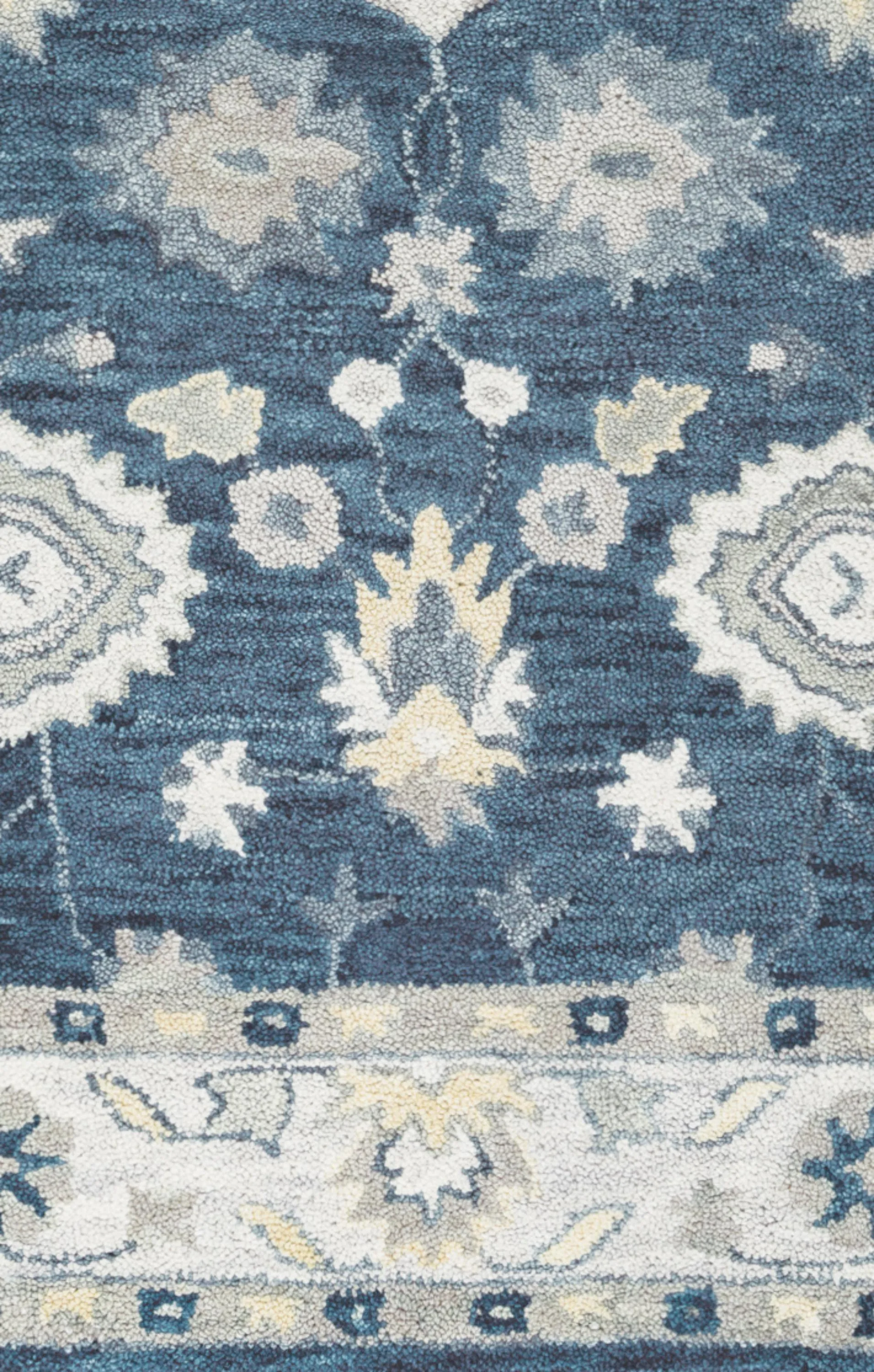 Leone Blue Traditional Motifs Wool 8' x 10' Rectangle Rug