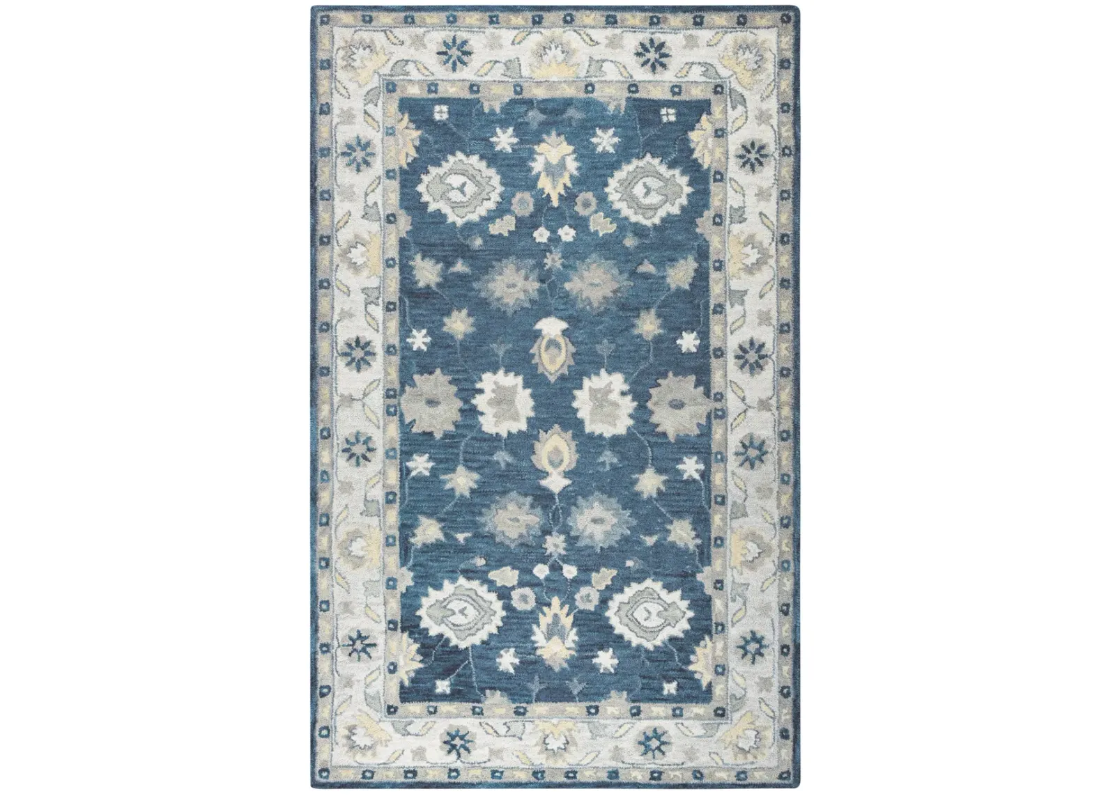 Leone Blue Traditional Motifs Wool 8' x 10' Rectangle Rug