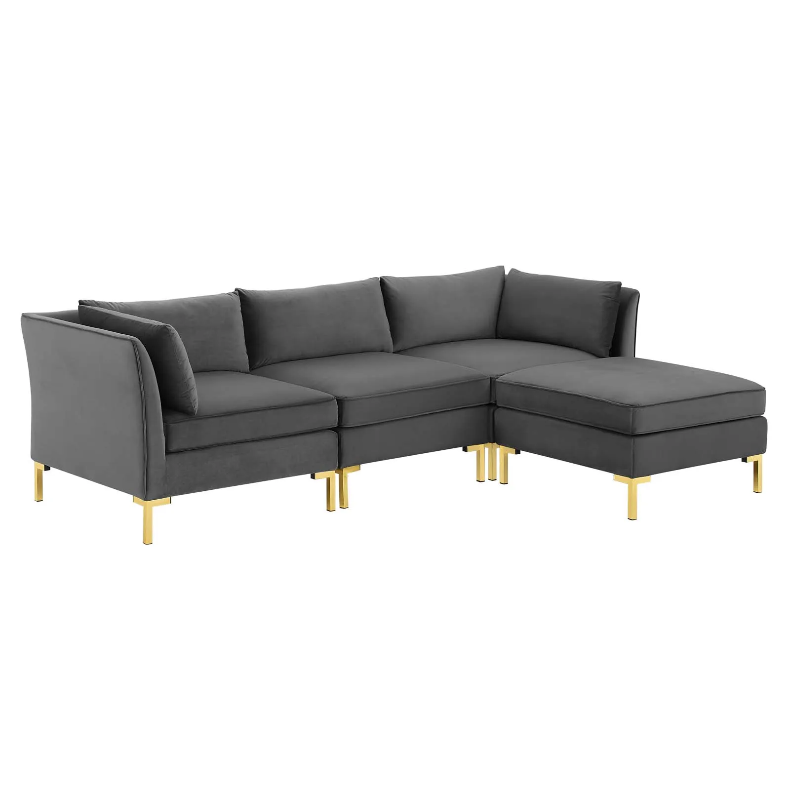 Ardent 4-Piece Performance Velvet Sectional Sofa