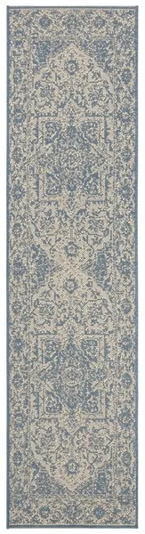 Safavieh BEACH HOUSE Collection BHS139N-28 Cream / Blue 2'-2" X 8'